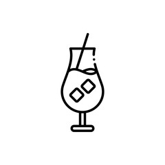 Cocktail  Vector Icon Line style Illustrations.