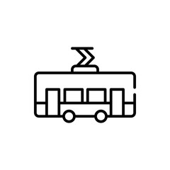 Tram  Vector Icon Line style Illustrations.