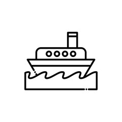 Ship  Vector Icon Line style Illustrations.