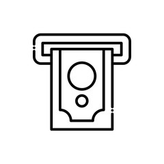 Atm Withdrawal  Vector Icon Line style Illustrations.