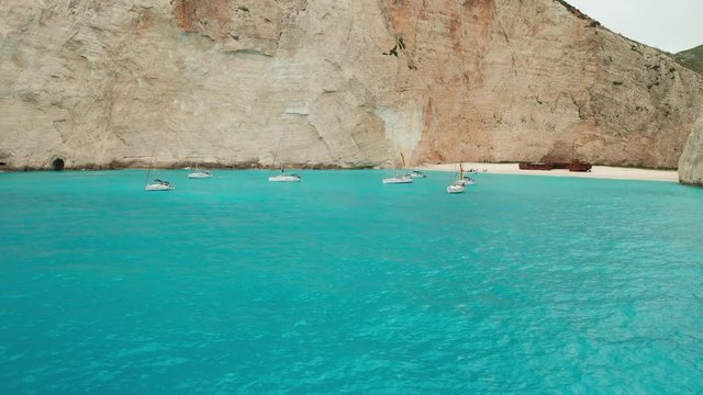 Navagio bay and Ship Wreck beach in summer. The most famous natural landmark of Zakynthos, Greek island in the Ionian Sea