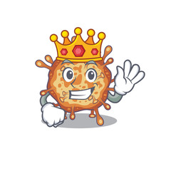 The Royal King of retro virus corona cartoon character design with crown