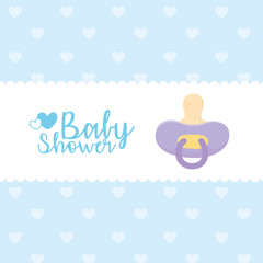 baby shower, purple pacifier dotted background celebration banner