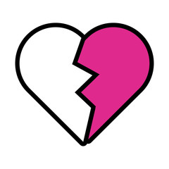 happy valentines day heart break line style