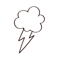 cloud with ray storm electric line style