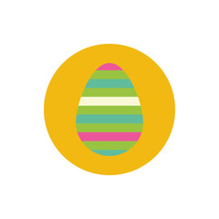 easter egg painted with flowers block and flat style
