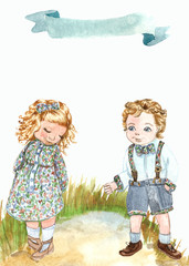  friendship boy with girl illustration