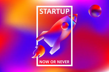 Startup Rocket - Business growth - Business Start up launching product with rocket concept. Template and Background. Startup Concept.
