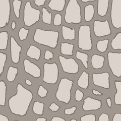 Stones handdrawn seamless gray pattern. Vector illustration.