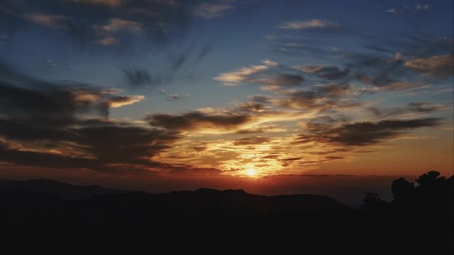 Time lapse of a beautiful sunset in the region of Petra in Jordan.