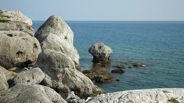 Rock formation in the Mediterranean Sea near Kolymbia Beach, Rhodes, Greece