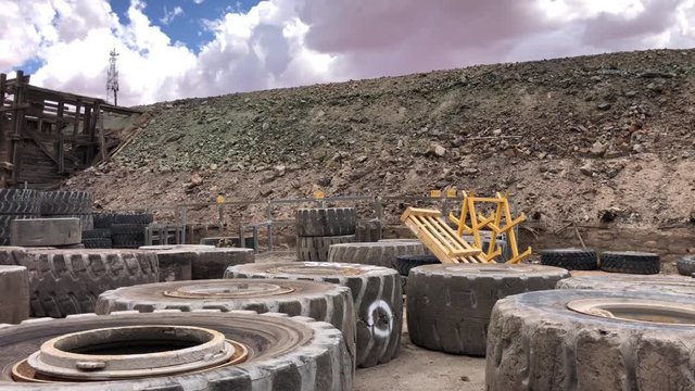 Storm clouds over historic mine site