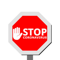 Stop Corona virus Sign. Corona virus 2019-nCoV warning isolated on white background