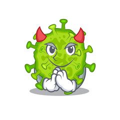 A picture of virus corona cell in devil cartoon design