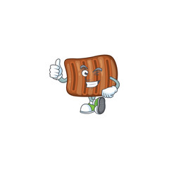 Roasted beef cartoon character making Thumbs up finger