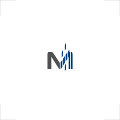 initial M letter logo extracted design
