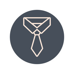 clothing necktie block and line icon