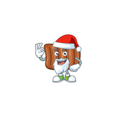 Roasted beef cartoon character of Santa showing ok finger