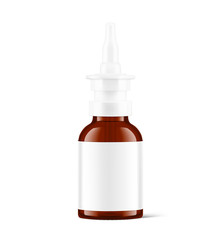 Bottles for nasal drops. Vector illustration isolated on white background. Ready for your design. EPS10. 