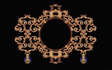 Exquisite baroque design, rococo design, suitable for textile clothing and wallpaper design
