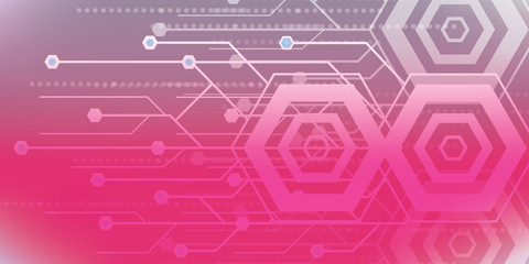 Abstract technology digital hi tech hexagons concept background. Space for your text