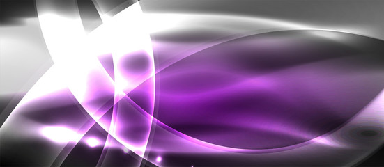 Abstract background. Shiny design neon waves with light effects, techno trendy design. Vector Illustration For Wallpaper, Banner, Background, Card, Book Illustration, landing page