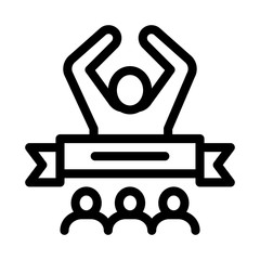 Battle Winner Icon Vector. Outline Battle Winner Sign. Isolated Contour Symbol Illustration