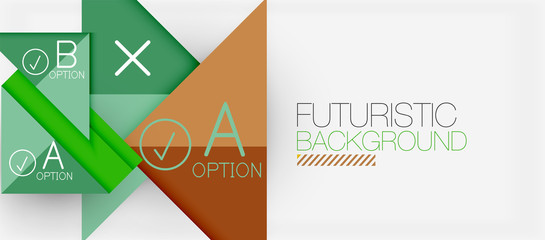 Abstract background, geometric business multicolored paper infographic - triangle frames for text, icons or graphics on light background with copyspace. Vector Illustration For Wallpaper, Banner