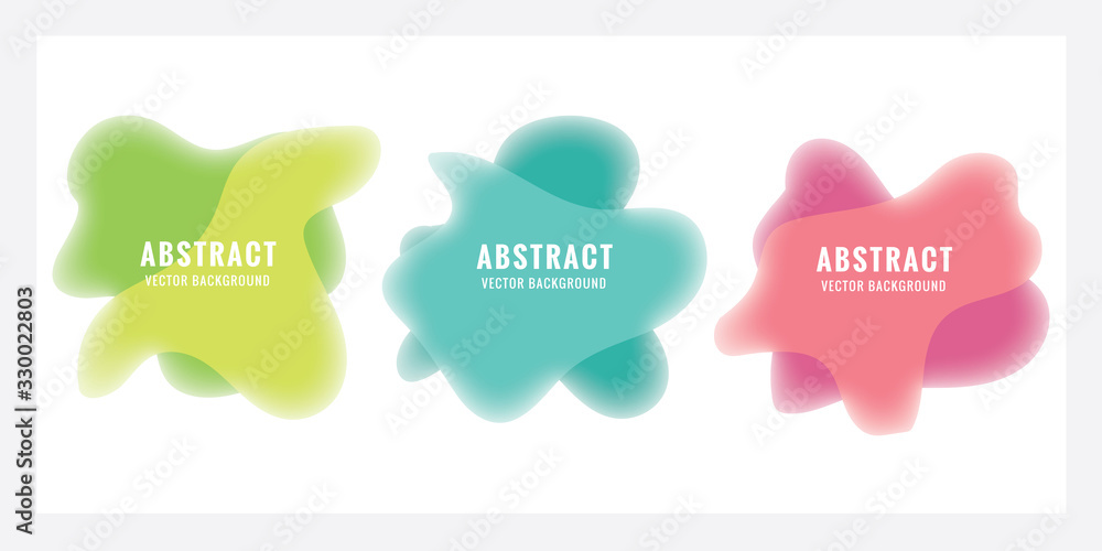 Poster abstract blur free form shapes color gradient. fluid organic colorful shapes. colors effect soft tra