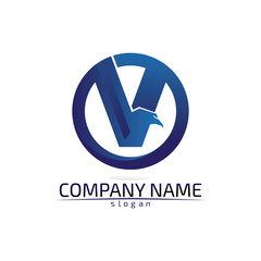  V letters business logo and symbols template