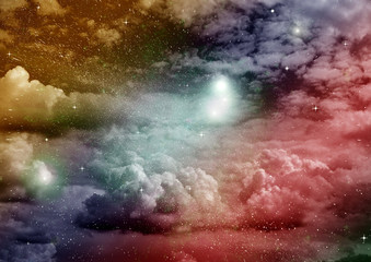 galaxy in a free space. 3D rendering