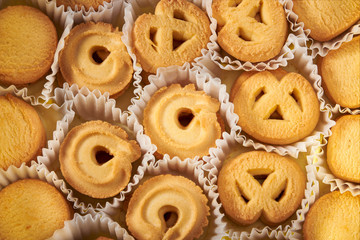 A box of cookies close-up