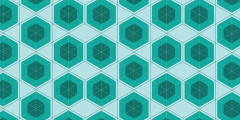 Green color Hexagonal abstract background