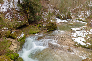 Wasserfall im Eistobel in Bayern 