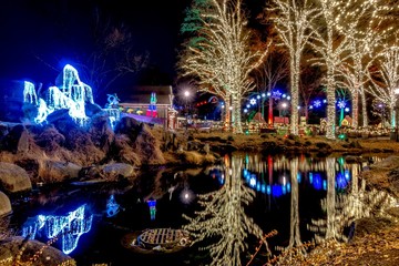 christmas time winterfest celebration at carowinds amusement park in carolinas