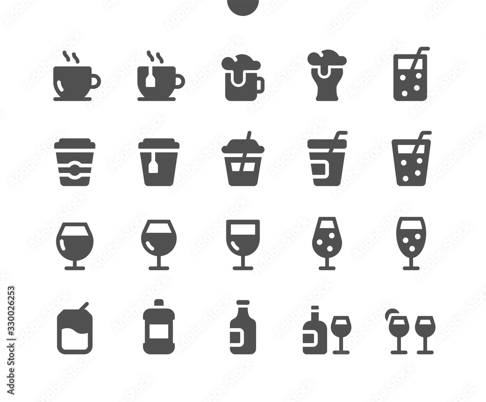 Poster drinks v1 ui pixel perfect well-crafted vector solid icons 48x48 ready for 24x24 grid for web graphi