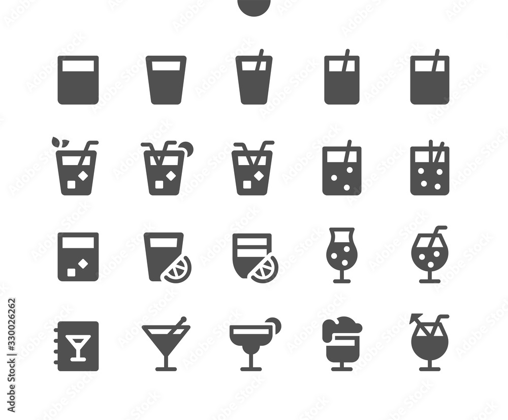 Poster drinks v2 ui pixel perfect well-crafted vector solid icons 48x48 ready for 24x24 grid for web graphi