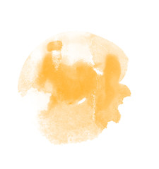Yellow watercolor isolated blot brush