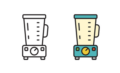 Icon food processor, mixer, blender. Kitchen appliances in the vector. Linear pictogram.