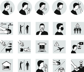 Coronavirus 2019-nCoV Icon Set