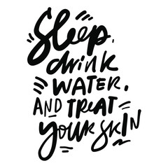 Scincare quotes. Hand lettering for your design