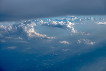 Fototapeta na wymiar flying in the sky on an airplane