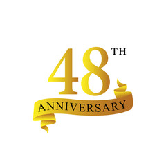 Ribbon anniversary 48th years logo