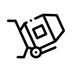Cement Mixer Icon Vector. Outline Cement Mixer Sign. Isolated Contour Symbol Illustration