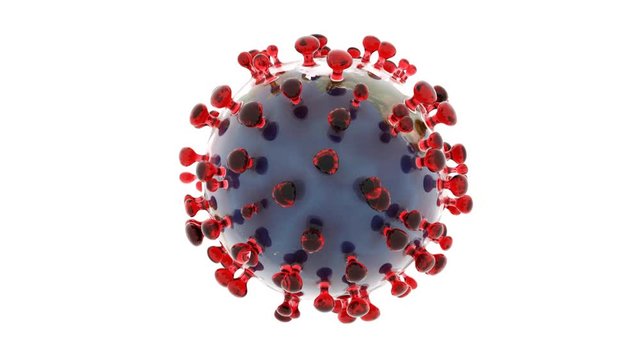 Artistic 3D animation of the coronavirus