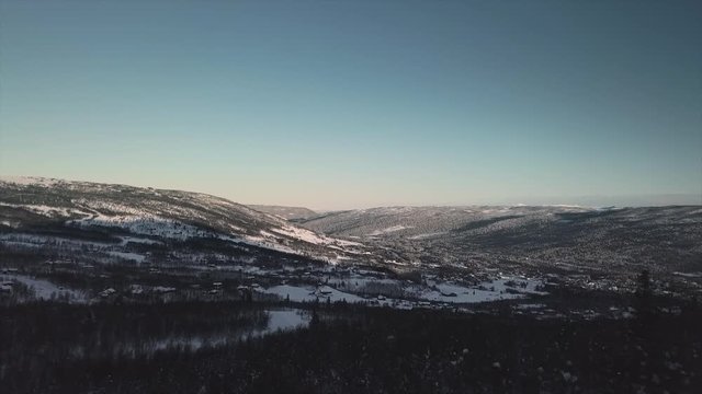 Snowy Landscape Of Geilo Under Clear Blue Sky