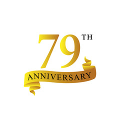 Ribbon anniversary 79th years logo