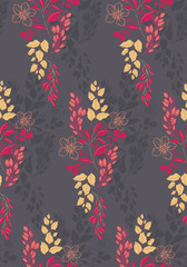 Fototapeta na wymiar Madras Floral Flourish Wallpaper, Decorative Wallpaper, Fabric, Background, Classic Floral Pattern 