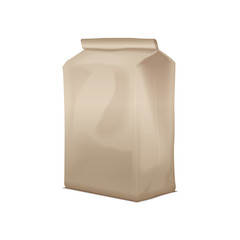 Blank cardboard take away lunch package. Packaging for sandwich, food, other products. Vector brown mock up pack