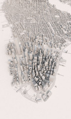 New York city map aerial view. grey minimal design. 3D Rendering